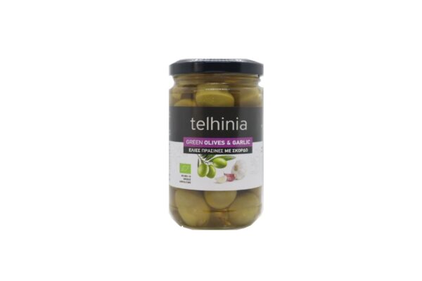 Telhinia  Βιολογικές Πράσινες Ελιές με Σκόρδο 170 g